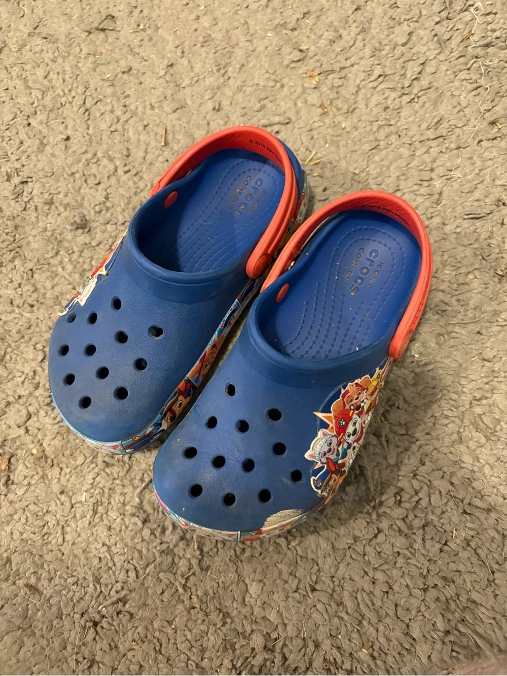 Paw Patrol Blue Kids Clogs with Red Strap